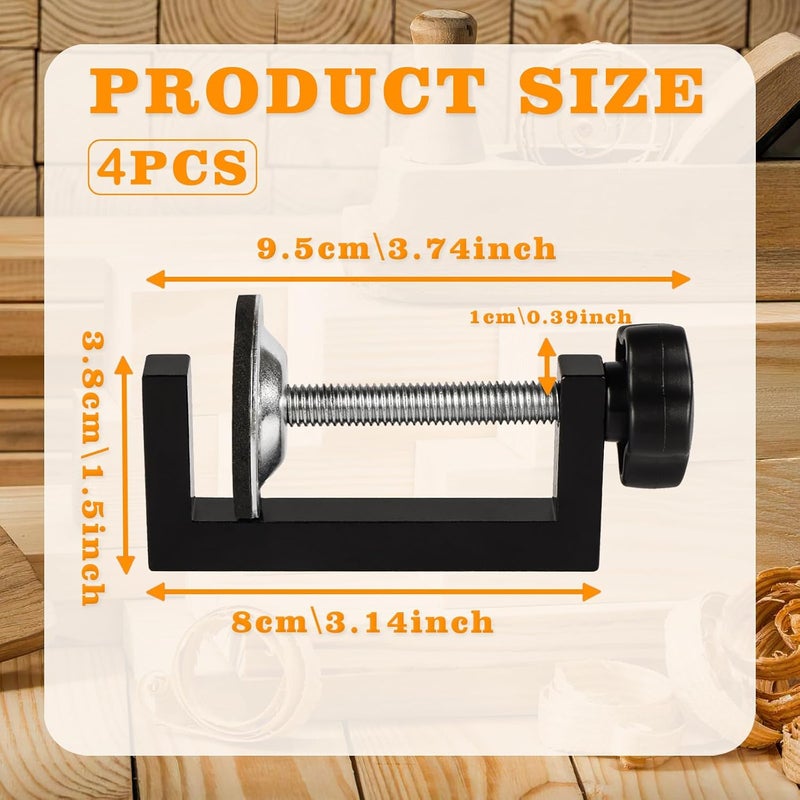Vinommart 3 Inch C Clamp for Woodworking, Heavy Duty Steel C Clamps, Small C Clamps for Desktop Workpiece Fixing (4 Pcs) - Image 2